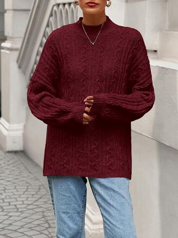 Prettygarden Womens Sweater 2025 Long Sleeve Crewneck Cable Sevents vensives pullover seam seam fall ompits in Kuwait