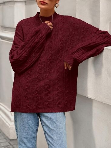 Prettygarden Womens Sweater 2025 Long Sleeve Crewneck Cable Sevents vensives pullover seam seam fall ompits in Kuwait