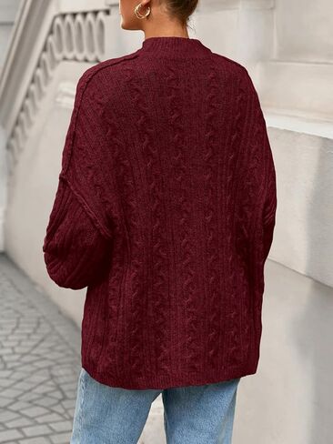 Prettygarden Womens Sweater 2025 Long Sleeve Crewneck Cable Sevents vensives pullover seam seam fall ompits in Kuwait