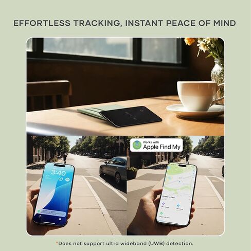 بطاقة محفظة Satechi Findall مع Find My ، Wallet Tracker Card مع تركت وراء الإخطار ، تنبيه الصوت والشحن اللاسلكي ، يعمل مع iPhone و iPad و Mac - Black in Kuwait