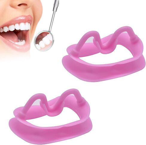 2 Pcs Silicone Mouth Opener, Dental Cheek Retractor for Teeth Whitening,Reusable Intraoral Lip Retractor (Pink) in Saudi Arabia