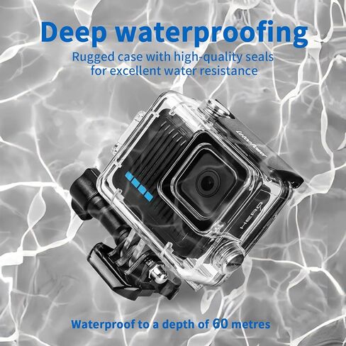 Aluminum Alloy Waterproof Diving Housing for GoPro Hero 4K - 263FT/80M Underwater Case with Mount, Protective Dive Case Shell Compatible for Hero 4K 2024 Action Camera Accessories Kit in Kuwait