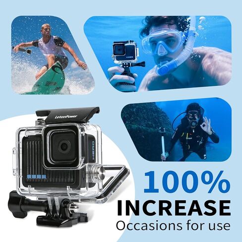Aluminum Alloy Waterproof Diving Housing for GoPro Hero 4K - 263FT/80M Underwater Case with Mount, Protective Dive Case Shell Compatible for Hero 4K 2024 Action Camera Accessories Kit in Kuwait