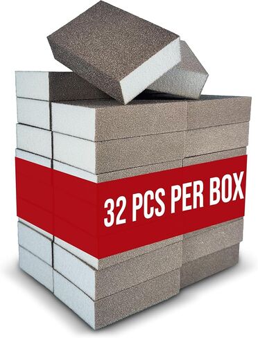 5 "× 3" × 1 "زاوية مفردة متوسطة الحصيرة الكتل الإسفنج الحبيبة - الطوب/منصات ورق الصنفرة القابلة للغسل والقابلة لإعادة الاستخدام مثالية لإنهاء الجدران الجافة ، والخشب ، والمعاد in Kuwait