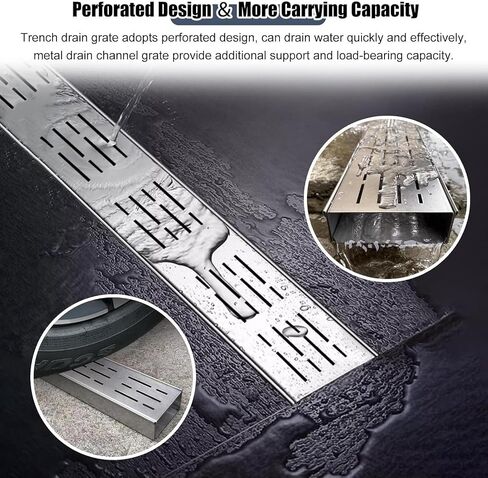 TIST CONCRETE SELPER VELATE STELL STELL STELLES FOR SNOPERS GUTRES GRATES مصارف خطية للبذوق/الطوابق الصرف تحت الأرض (10 × 4 سم) in Kuwait