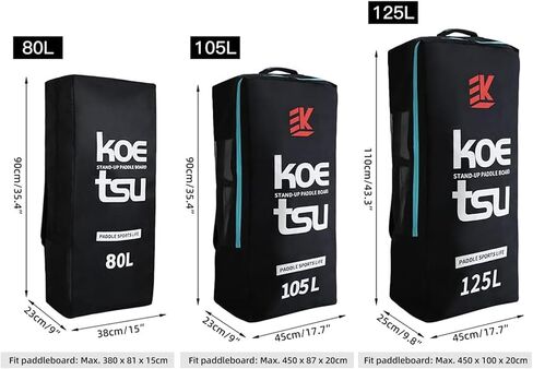حقيبة لوحة Paddle ، 80L/105L/125L حقيبة مجداف قوارب الكاياك ، قفف لوحة وركوب الأمواج حقيبة على ظهر حقيبة ، حقيبة قارب مقاومة للماء أوكسفورد للنساء ، حقيبة تجديف ، سوداء ، 125 لتر in Saudi Arabia