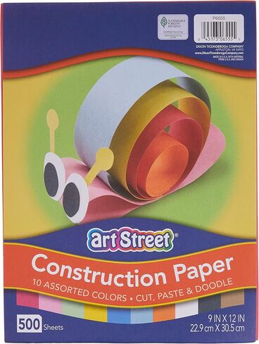 Prang (Formerly Art Street) Construction Paper, 10 Assorted Colors, Standard Weight, 9" x 12", 500 Sheets in Kuwait
