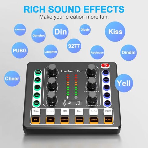 Podcast Equipment Bundle Audio Interface, DJ Mixer, BM-800 Condenser Microphone, Studio Equipment with Mic Arm, Bluetooth for Streaming, Voice Over, Singing, PC in Saudi Arabia