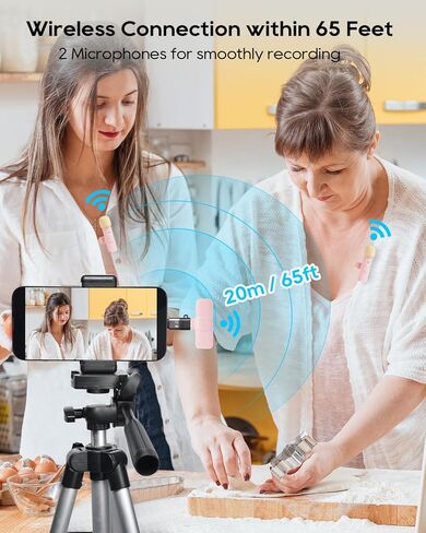 USB C Phone Microphone for iphone Android Tablet ipad PC Wireless Lavalier Mini Mic for Content Creator Video Recording Vlogging Youtube Tiktok Podcast Interview Usbc Microphones Small Mics Rose Pink in Saudi Arabia