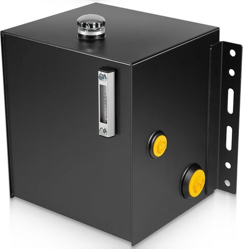 15-Gallon Hydraulic Fluid Reservoir Tank with Built-in Temp Gauge & Sight Gauge, Breather Strainer Fill Cap, Side Vertical Mount, 14 Gauge Steel, 20-1/4" x 13-5/8" x 17-1/2" Size in Saudi Arabia