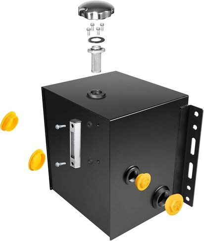 15-Gallon Hydraulic Fluid Reservoir Tank with Built-in Temp Gauge & Sight Gauge, Breather Strainer Fill Cap, Side Vertical Mount, 14 Gauge Steel, 20-1/4" x 13-5/8" x 17-1/2" Size in Saudi Arabia