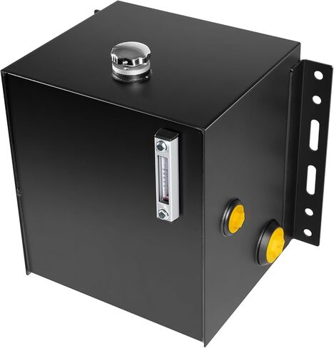 15-Gallon Hydraulic Fluid Reservoir Tank with Built-in Temp Gauge & Sight Gauge, Breather Strainer Fill Cap, Side Vertical Mount, 14 Gauge Steel, 20-1/4" x 13-5/8" x 17-1/2" Size in Saudi Arabia