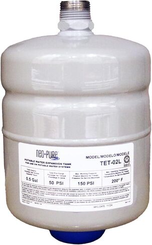 الخزان الحراري NEO-Pure 0.52 غال-3/4 "Mnpt-يحافظ على ضغط آمن لسخانات المياه مع منع حدوث تدفق خلفي ، واللهى البوتيل والتشطيب المقاوم للتآكل (أبيض) in Kuwait