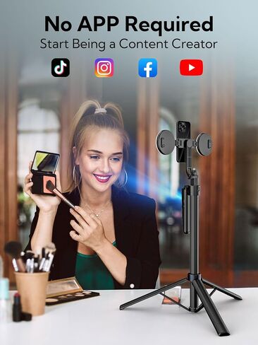 70" Auto Face Tracking Tripod, Extendable 360° Rotation Phone Holder for iPhone and Android, Selfie Stick w/Remote Control and Smart Gesture,Phone Tripod Video Recording for TikTok(UTK-01) in Saudi Arabia