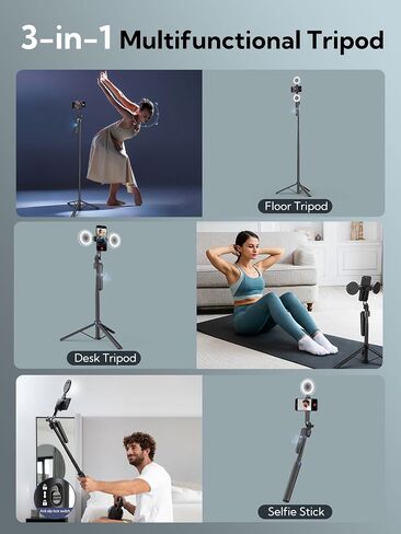 70" Auto Face Tracking Tripod, Extendable 360° Rotation Phone Holder for iPhone and Android, Selfie Stick w/Remote Control and Smart Gesture,Phone Tripod Video Recording for TikTok(UTK-01) in Saudi Arabia