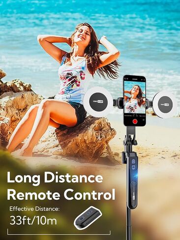 70" Auto Face Tracking Tripod, Extendable 360° Rotation Phone Holder for iPhone and Android, Selfie Stick w/Remote Control and Smart Gesture,Phone Tripod Video Recording for TikTok(UTK-01) in Saudi Arabia