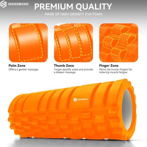 Deep Tissue Foam Roller - High-Density Muscle Massage Roller for Recovery, Pain Relief, Trigger Point, and Myofascial Release - Ideal for Athletes, Gym, and Physical Therapy - 13" x 5" in Kuwait