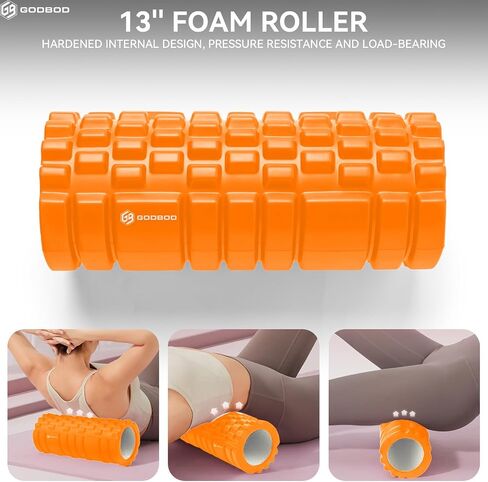 Deep Tissue Foam Roller - High-Density Muscle Massage Roller for Recovery, Pain Relief, Trigger Point, and Myofascial Release - Ideal for Athletes, Gym, and Physical Therapy - 13" x 5" in Kuwait