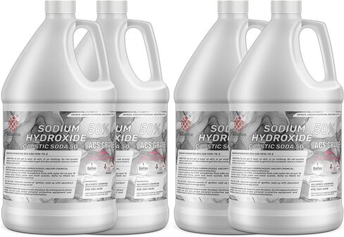 Sodium Hydroxide 50% Solution ACS Grade - 4 Quart - Reliable for Lab Work and Industrial Cleaning in Saudi Arabia