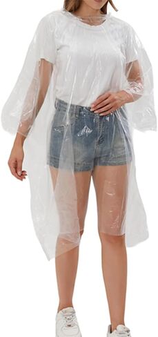 4Pcs Disposable Adults Clear Rain Ponchos,Transparent Waterproof Raincoats Rain Jackets in Saudi Arabia