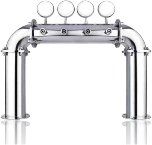 Beer Tower, 4''Beer Column Diameter, with Stainless Steel Self-Closing Beer Faucet, Beer Kegerator Parts,4 Holes red Bronze in Saudi Arabia