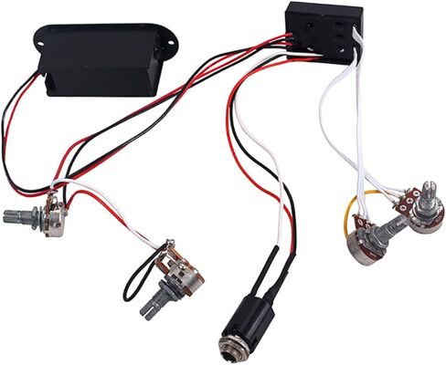 Toyandona Band Eq Preamp Circuit Wiring Harness for Bass Bass Pickup Guitar Control Tele for Bass Bass و Piezo المجهز بالألواح السوداء in Kuwait