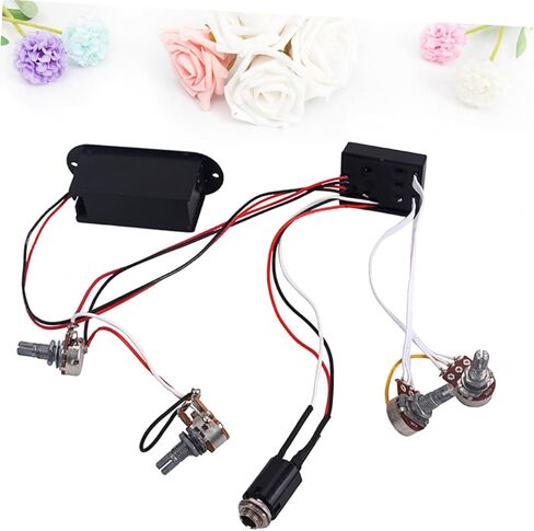 Toyandona Band Eq Preamp Circuit Wiring Harness for Bass Bass Pickup Guitar Control Tele for Bass Bass و Piezo المجهز بالألواح السوداء in Kuwait