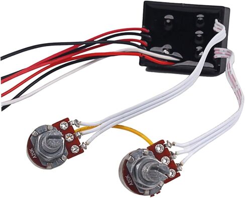 Toyandona Band Eq Preamp Circuit Wiring Harness for Bass Bass Pickup Guitar Control Tele for Bass Bass و Piezo المجهز بالألواح السوداء in Kuwait