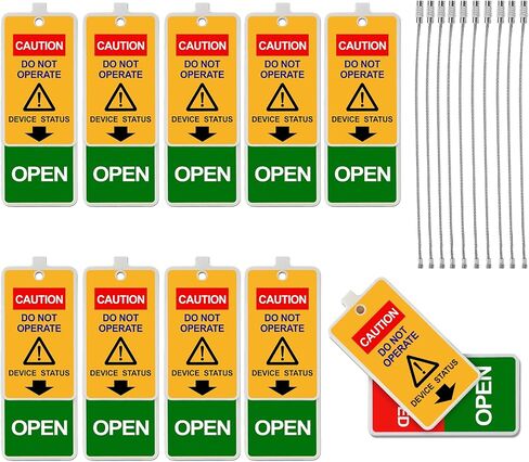Lockout Tagout Tags (30-Pack) - 0.03" Thick PVC Loto Safety Tags,Danger Do Not Operate Rewritable Labels with Brass Grommet & 30 Ties for Industrial Equipment Repair (BD-P01Y-30PCS) in Kuwait