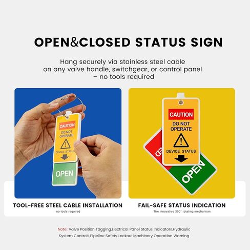 Lockout Tagout Tags (30-Pack) - 0.03" Thick PVC Loto Safety Tags,Danger Do Not Operate Rewritable Labels with Brass Grommet & 30 Ties for Industrial Equipment Repair (BD-P01Y-30PCS) in Kuwait