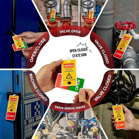 Lockout Tagout Tags (30-Pack) - 0.03" Thick PVC Loto Safety Tags,Danger Do Not Operate Rewritable Labels with Brass Grommet & 30 Ties for Industrial Equipment Repair (BD-P01Y-30PCS) in Kuwait