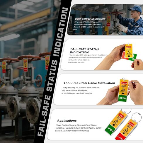 Lockout Tagout Tags (30-Pack) - 0.03" Thick PVC Loto Safety Tags,Danger Do Not Operate Rewritable Labels with Brass Grommet & 30 Ties for Industrial Equipment Repair (BD-P01Y-30PCS) in Kuwait