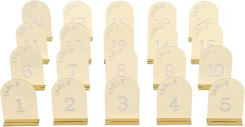 20 Pcs Wedding Numbers Mirror Acrylic Table Number Table Sign Numbers in Kuwait