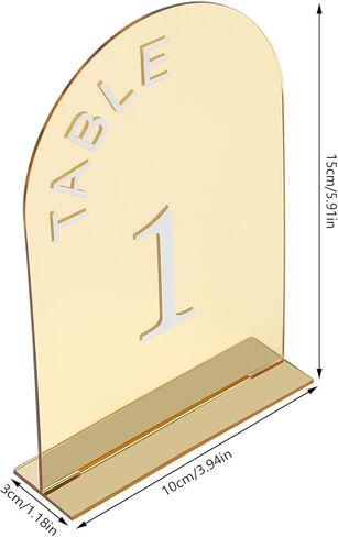 20 Pcs Wedding Numbers Mirror Acrylic Table Number Table Sign Numbers in Kuwait
