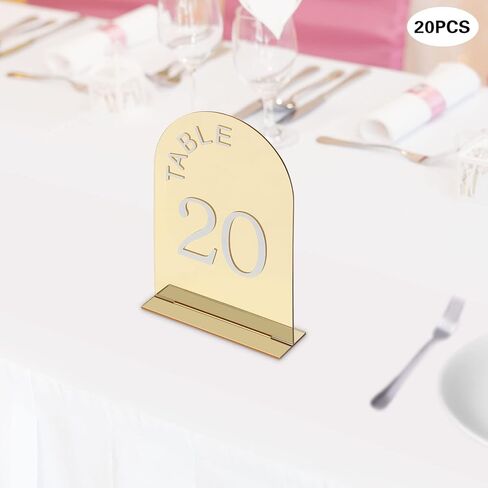 20 Pcs Wedding Numbers Mirror Acrylic Table Number Table Sign Numbers in Kuwait