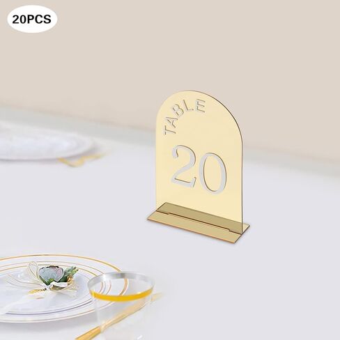 20 Pcs Wedding Numbers Mirror Acrylic Table Number Table Sign Numbers in Kuwait
