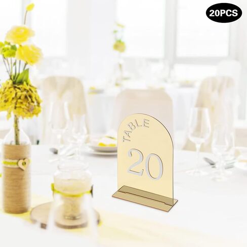20 Pcs Wedding Numbers Mirror Acrylic Table Number Table Sign Numbers in Kuwait