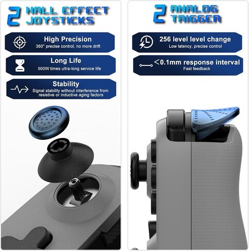 arVin Mobile Game Controller for iPhone 16/15/14/iPad/Galaxy S24/23/22/Android Phone/Tablet, Wireless Gamepad for Xbox Cloud Gaming/PS Remote Play/Call of Duty Warzone Mobile/Genshin/Roblox/Diablo in Kuwait