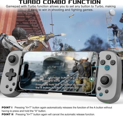 arVin Mobile Game Controller for iPhone 16/15/14/iPad/Galaxy S24/23/22/Android Phone/Tablet, Wireless Gamepad for Xbox Cloud Gaming/PS Remote Play/Call of Duty Warzone Mobile/Genshin/Roblox/Diablo in Kuwait