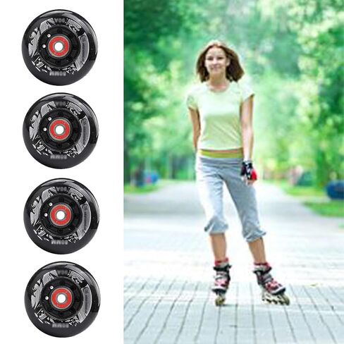 Inline Skate Replacement Wheels with Bearings, 60-80mm PU, 90A Durometer, 8-Pack (8, B, 60MM) in Saudi Arabia