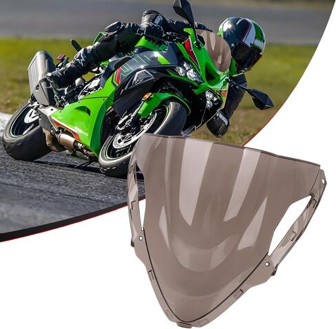 PSLER ZX6R Windshield for ZX6R 2024,Double Bubble Windshield ZX-6R Accessories Motorcycle Windscreen ZX 6R(Black) in Kuwait