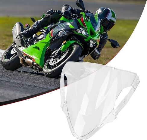 PSLER ZX6R Windshield for ZX6R 2024,Double Bubble Windshield ZX-6R Accessories Motorcycle Windscreen ZX 6R(Black) in Kuwait