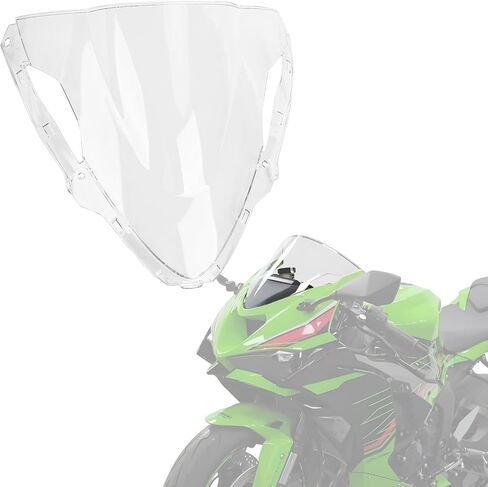 PSLER ZX6R Windshield for ZX6R 2024,Double Bubble Windshield ZX-6R Accessories Motorcycle Windscreen ZX 6R(Black) in Kuwait