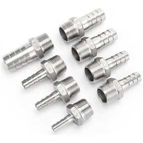 2pcs 6mm 8mm 10mm 12mm 1/2 "1/4" 3/8 "1/8" 304 تركيب خرطوم ملولب من الفولاذ المقاوم للصدأ ، موصل مفصل المعبد لخطوط الوقود المائية للهواء (أنبوب 10 مم ، 1/8 ") in Kuwait