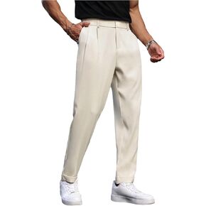 Gorglitter Men's Slim Fit Dress Butt button zipper fly suit pants gurkha pant in Kuwait