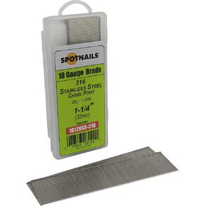Spotnails 18120SS-316 1-1/4 in. 316 Stainless Steel 18 Gauge AX Style Brads, 1,000/Box in Kuwait