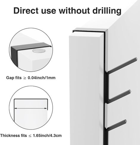 Niffgaff 20 Hook Vertical On the Door Hooks ، فوق شماعات الباب ، للمنشفة وشماعات الملابس ، الأسود ، 4 عبوات ، لأبواب 1.7 '' in Kuwait