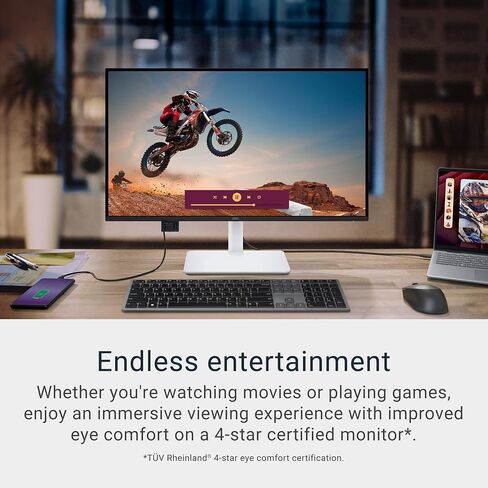 Dell 27 Plus 4K Monitor - S2725QS - 27 بوصة 4K (3840 × 2160) 120 هرتز 16: 9 ، لوحة IPS ، AMD FreeSync Premium ، SRGB 99 ٪ ، مكبرات صوت متكاملة ، 1500: 1 نسبة التباين ، Comfortview Plus - Ash White in Kuwait