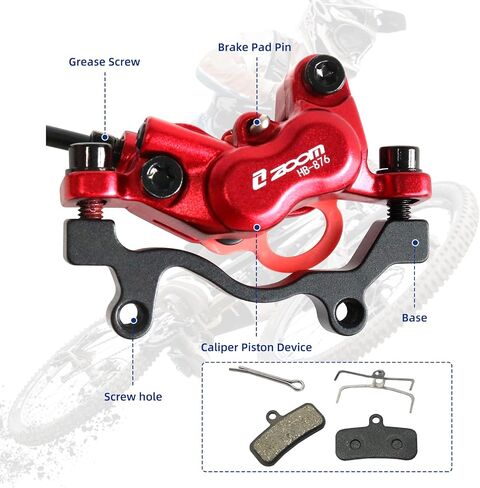 Z00M HB876 4 مكابح فرامل القرص هيدروليكي ، مجموعة فرامل هيدروليكية MTB اليسرى الأمامية 850 مم الخلفية اليمنى 1450 مم مجموعة الفرامل الهيدروليكية للدراجات للدراجات EBIKE ، الدراجة الجبلية ، دراجة الطريق ، الدراجة الدهنية (مسبقًا) in Kuwait