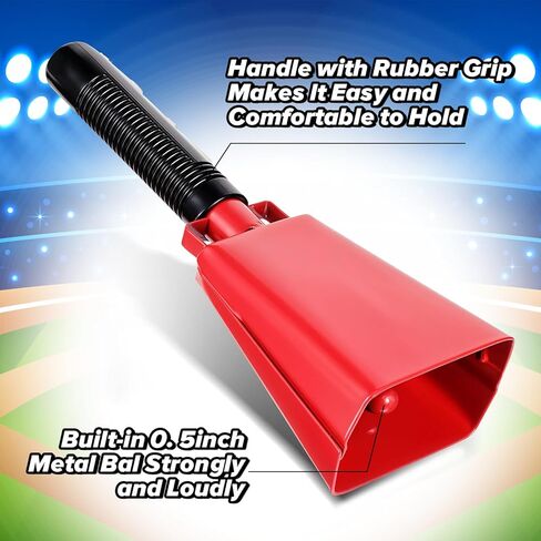 رعاة البقر الصلب مع مقبض 8 بوصة صانعي الضوضاء أجراس البقر ، 2 حزمة كوبيل كبيرة للأحداث الرياضية in Kuwait